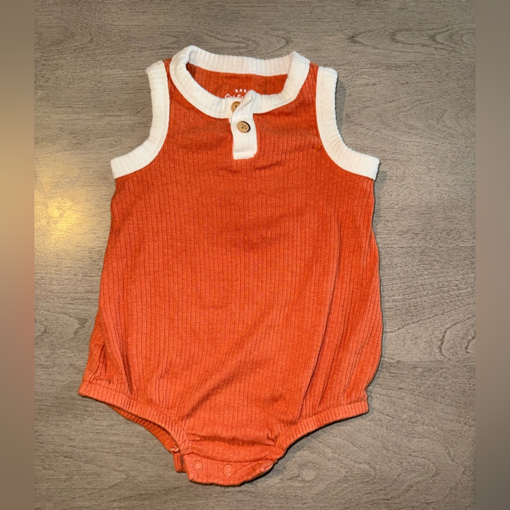 Cat and Jack orange onsie, 3-6m